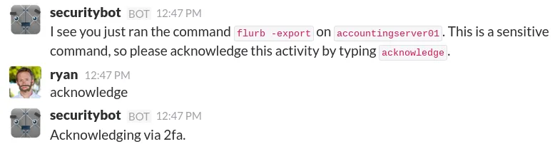 Slack security bot